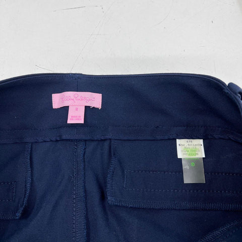 Lilly Pulitzer Women's Navy Blue Stretch Straight Leg Dress Pants Size 8