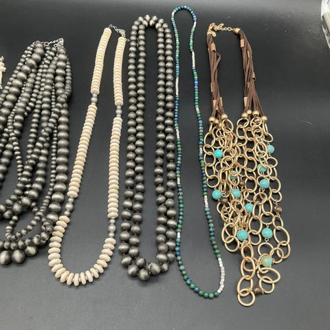 Southwestern Tribal Style Jewelry Lot of 8 Necklaces Shell Beaded Statement