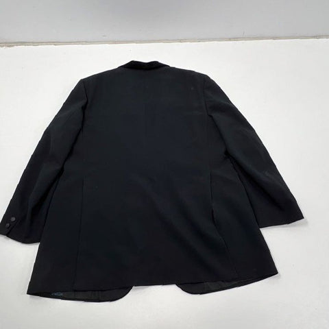 Vintage 70s Lord West Velvet Collar Tuxedo Jacket Black Sport Coat Sz 48 XL