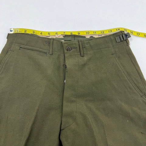 Vintage 1950s US Army M-1951 Wool Field Trousers OD Green Sz Small Short