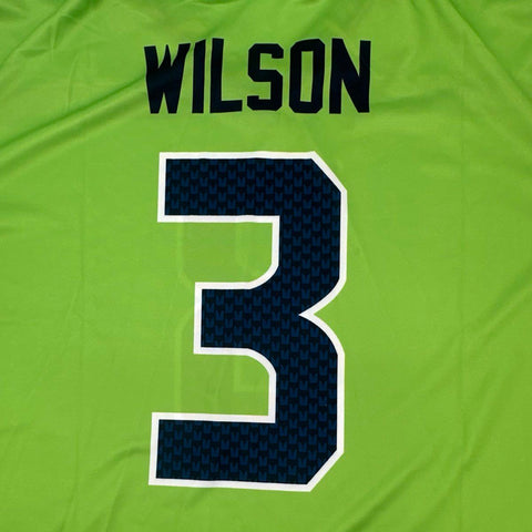 Nike Men's Seattle Seahawks Russell Wilson #3 Green Color Rush Jersey 3XL