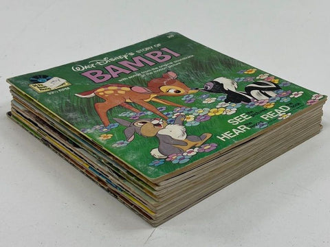 Vintage Lot 20 Disney & More Read-Along Books w/ 1 Record Bambi Gremlins