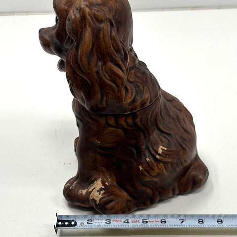 Vintage Ceramic Dog Cookie Jar Cocker Spaniel 10 Inch Hand-Painted Figurine
