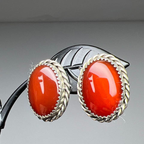 R. Werito Sterling Silver Jasper Earrings 8.61g