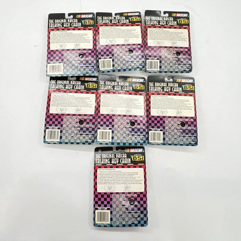 NASCAR Talking Key Chain Lot 7 Drivers BSI Hot Wheels 1999 Vintage MOC
