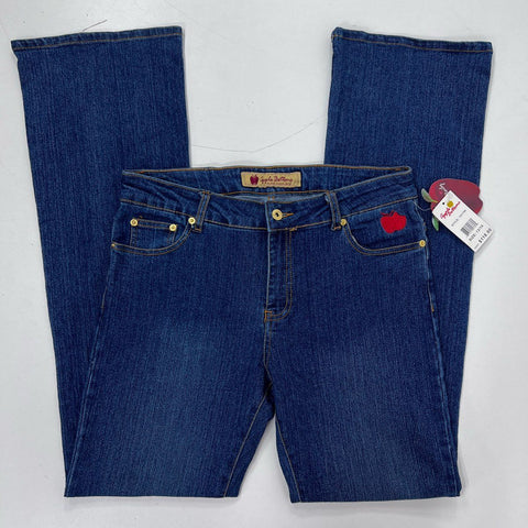 Apple Bottoms Women's Blue Embroidered Bootcut Jeans Size 13/14 NWT