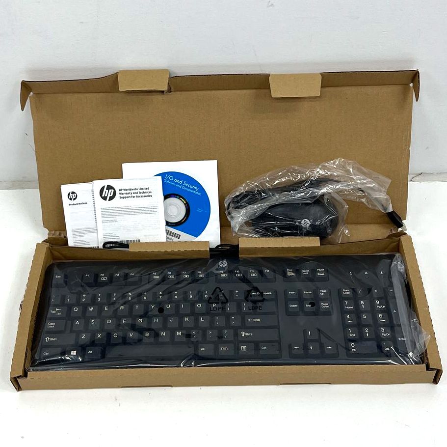 HP QY776AT USB Wired Keyboard & Mouse Combo Kit KU-1156 Black New