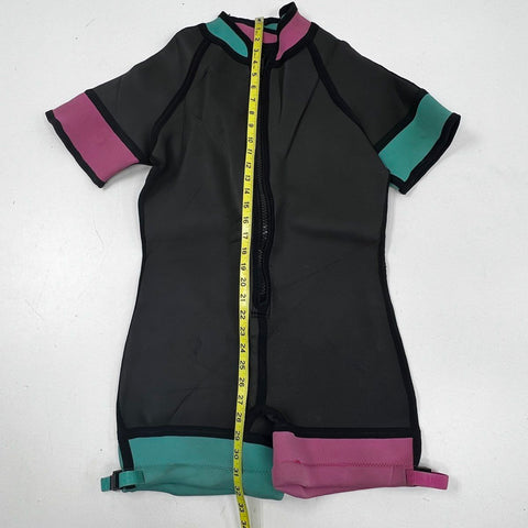 Coup Mens Wetsuit Size L Short Sleeve Neoprene Shorty Black Pink Teal