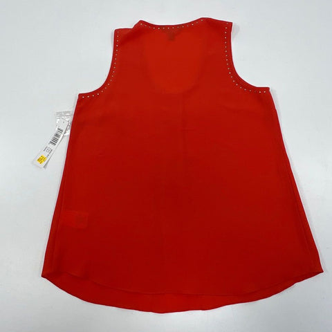 NWT Women's Tribal Orange-Red Studded Loose Polyester Tank Top - Size Small