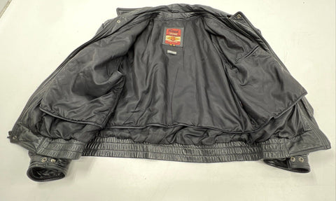 Reed Men's Black Leather Bomber Jacket Vintage Insulated Thinsulate Sz 46