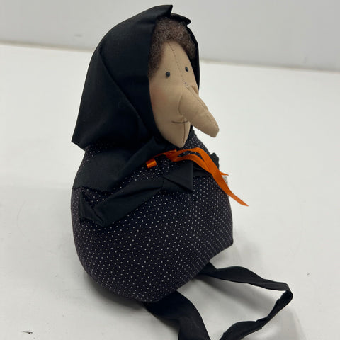 Vintage Overly Raker Halloween Witch Head & Plush Shelf Sitter Lot of 2