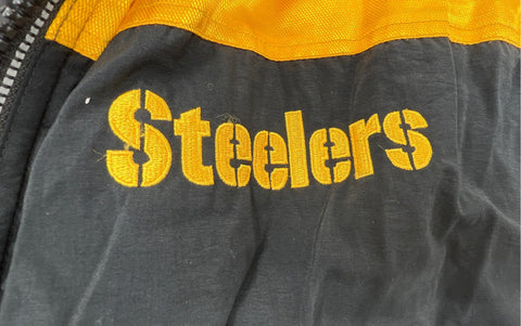 Vintage 90s Starter Pittsburgh Steelers Hooded Puffer Jacket NFL Pro Line XXL