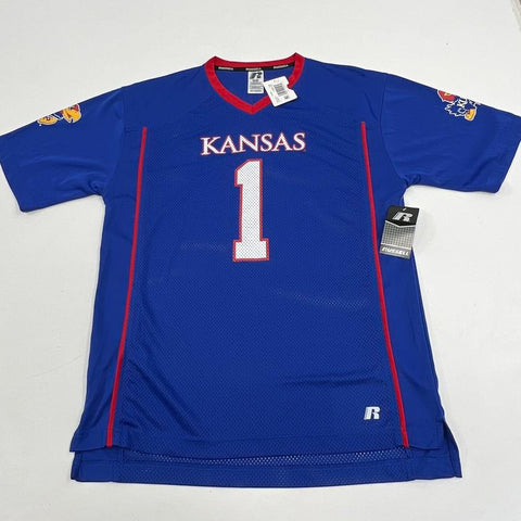 Russell Kansas Jayhawks Blue Football Jersey #1 Men's M NWT