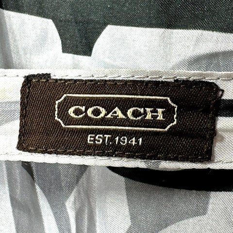 Coach Black Gray White Signature Print Compact Collapsible Travel Umbrella