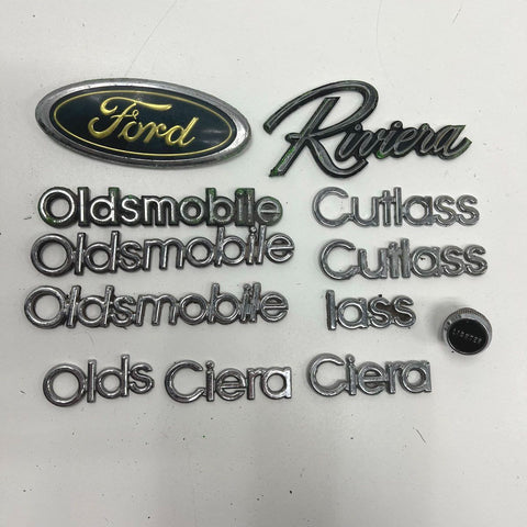 Vintage Car Emblem Lot Ford Oldsmobile Cutlass Riviera Ciera Lighter Knob 12pc