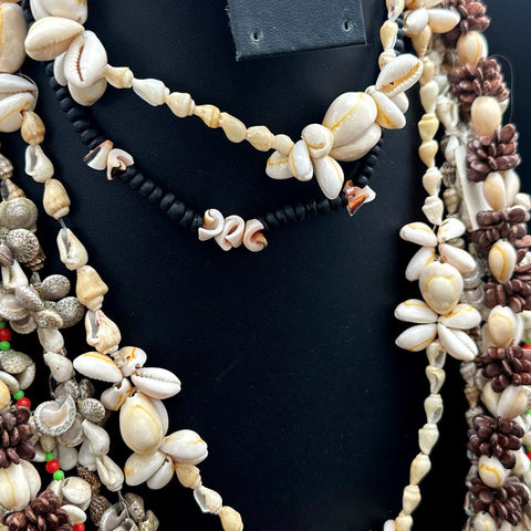 Vintage to Modern Shell Necklace Jewelry Lot Boho Beach Cowrie Puka 8+ Pieces