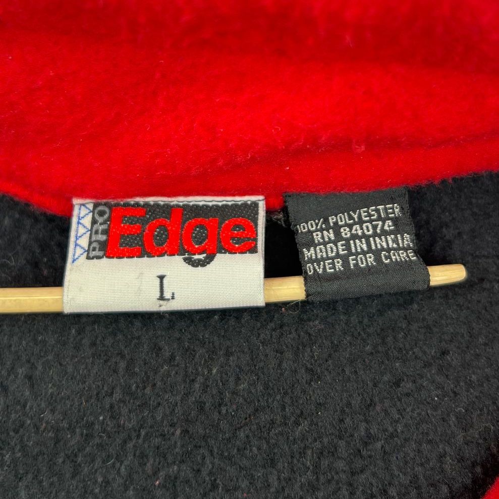 VTG Men's ProEdge Red Black Huskers Fleece Pullover 1/4 Zip Jacket - Size Large