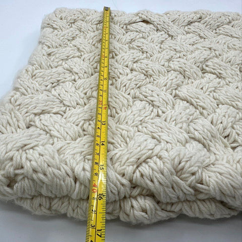Pottery Barn Chunky Braided Knit Pillow Cover Cream 16x26 Lumbar Vintage 2014