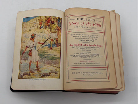 Antique 1904 Hurlbut's Story of the Bible John C Winston Illustrated Color