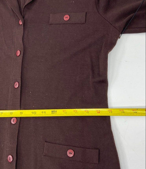 Vintage 90s Nina Leonard Wool Blend Knit Duster Shirtdress Sz M NWT