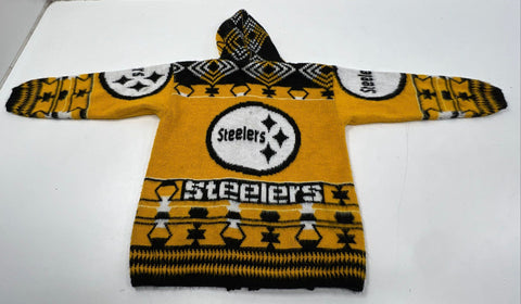 Vintage 90s Pittsburgh Steelers NFL Ruminahui Knit Hooded Jacket Full Zip Sz M