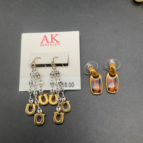 Anne Klein Jewelry Lot 4 Pc Faux Pearl Necklace Bracelet Earrings Gold Tone
