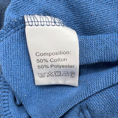 ZZG Men's Blue Faded Washed Streetwear Graphic Pullover Hoodie Sz M