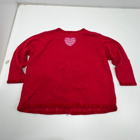 Quacker Factory Vintage Y2K Red Hearts Beaded Valentine's Cardigan Womens 3X
