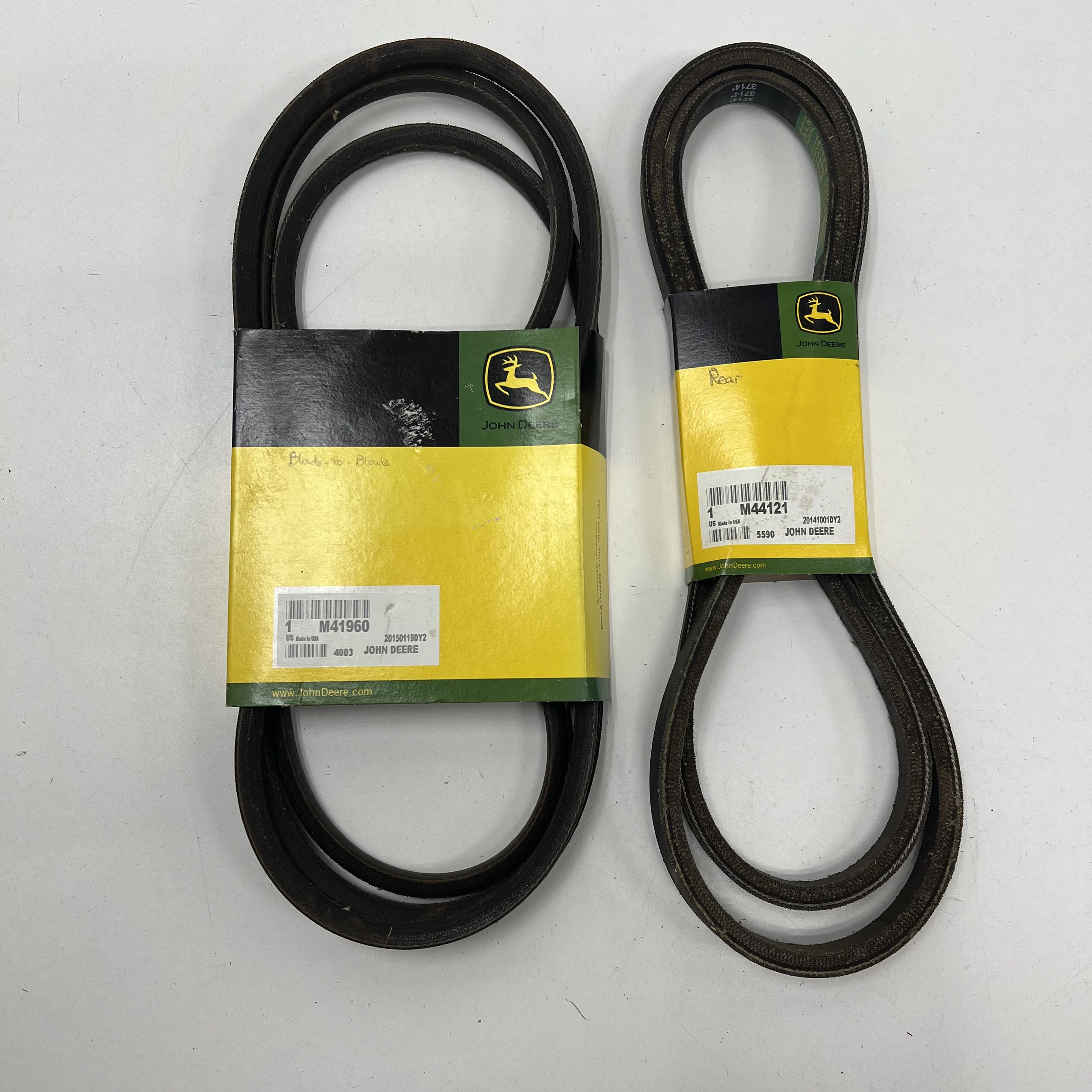 John Deere OEM V-Belt Lot 2 M41960 M44121 Mower Deck Traction Drive Belts