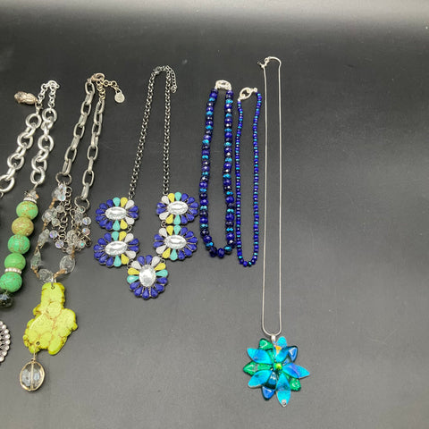 BaubleBar Statement Necklaces Lot of 6 Crystal Beaded Floral Bib Art Glass