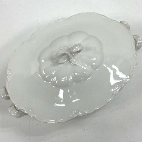 Vintage Haviland France Bow Knot Lidded Casserole Dish Covered Vegetable Bowl