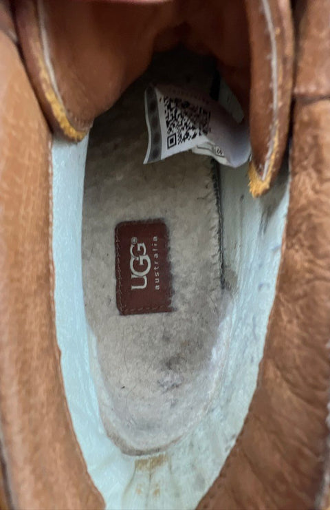 UGG Freamon Brown Pebble Leather Chukka Sneakers Size 8