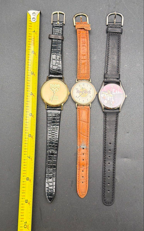 Vintage Promotional Watch Lot of 3 Kodak Olympic Joe Camel Hard Rock Cafe