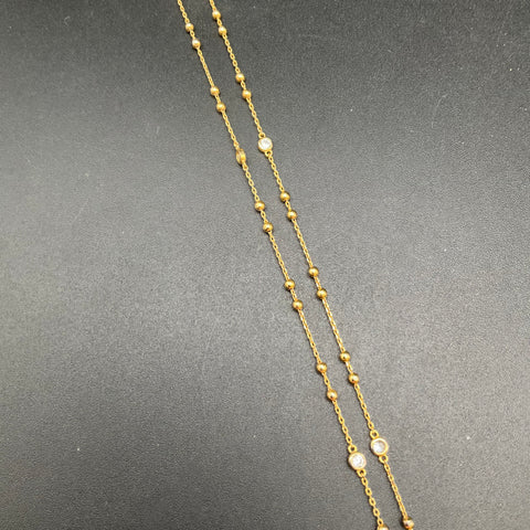 Henri Bendel Gold Tone Crystal Station Lariat Y-Necklace Adjustable 18"