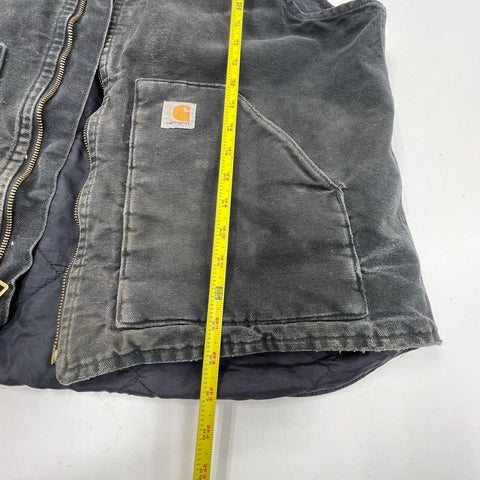 Carhartt Faded Black Duck Arctic Quilt Lined Work Vest Men's XL Tall