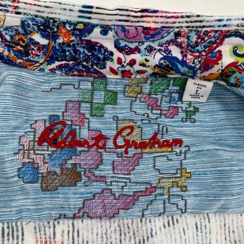 Robert Graham Men's Button-Down Shirts Lot of 2 Multicolor Striped Sz L