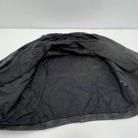 Vintage 90s Wilsons Leather Thinsulate Padded Field Jacket Black Sz XL
