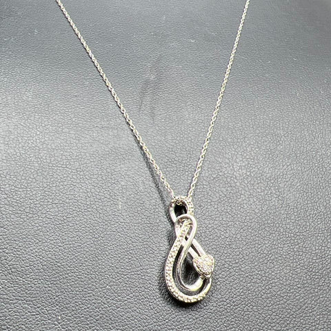 925 Sterling Silver Twist Heart Gemstone Pendant Necklace