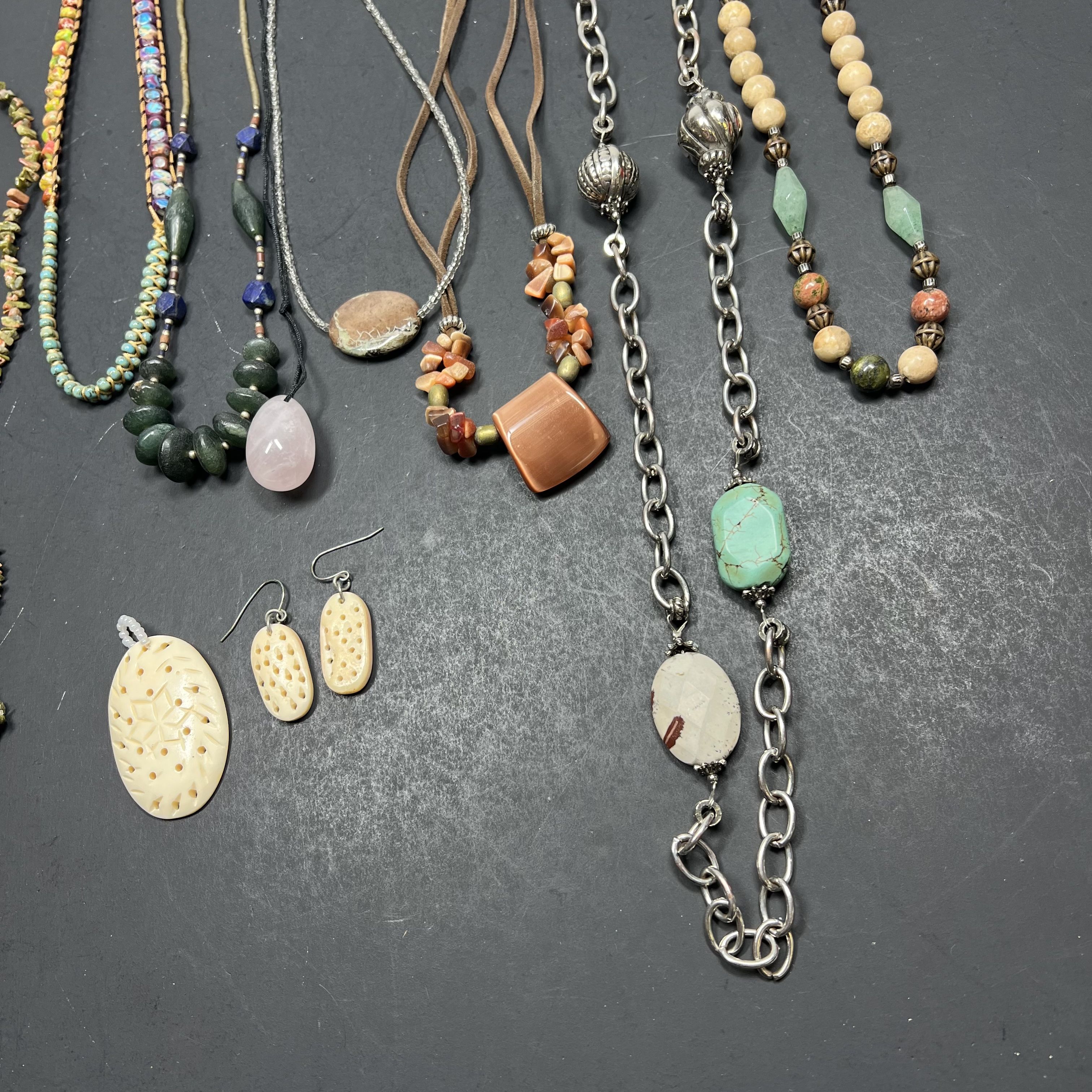 Natural Stone Mixed Jewelry Lot Necklaces Bracelets Beaded