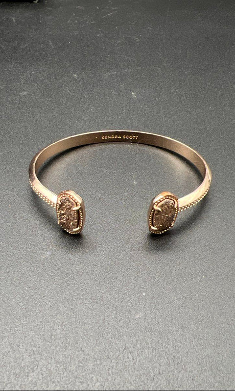 Kendra Scott Bracelet Lot of 2 Rose Gold Tone Drusy Cuff & Gold Tone Slider