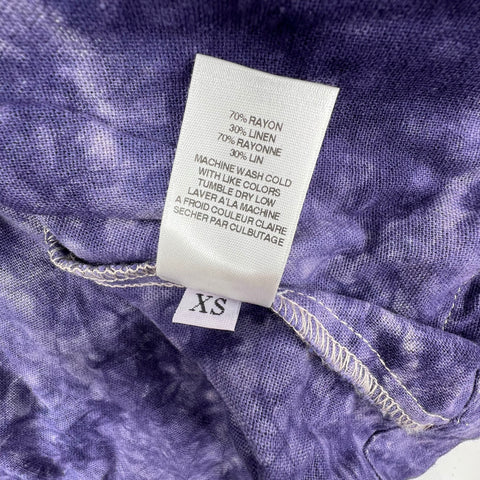 Amadi Purple Tie-Dye Linen Blend Double Breasted Blazer Jacket Women's XS NWT