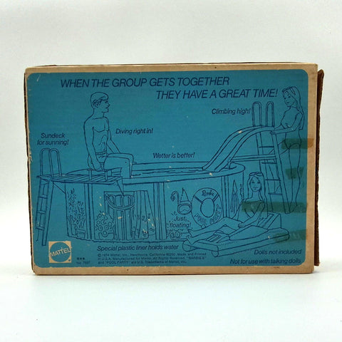 Vintage 1974 Mattel Barbie Pool Party Playset 7897 With Original Box