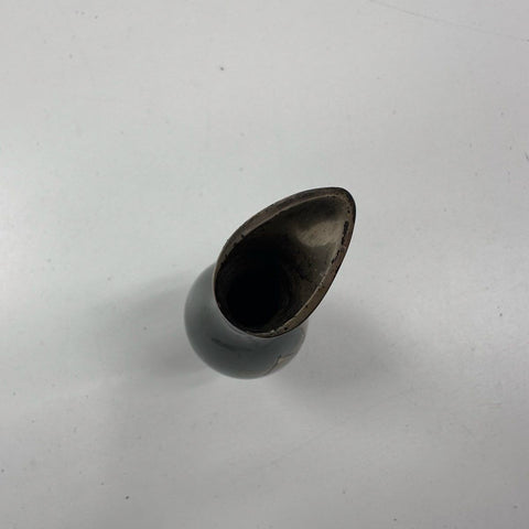 Vintage Bronze Vase Japanese Style Etched Design Asymmetric Bud Vase 6"