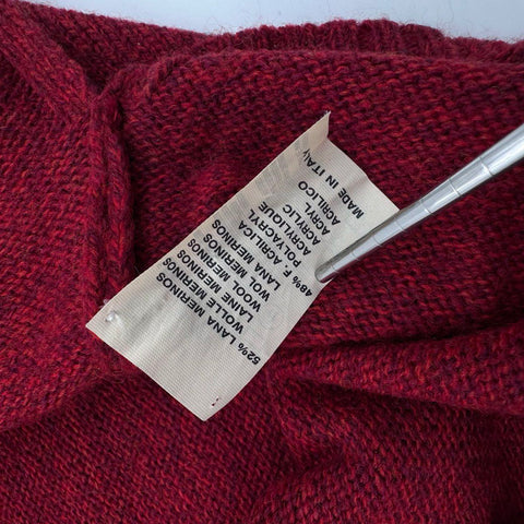 Giochi Di Luce Men's Red Merino Wool Blend Turtleneck Sweater Made in Italy