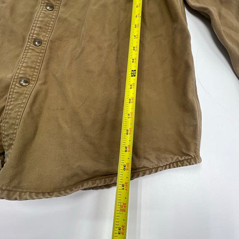 Vintage Y2K Carhartt S96 Brown Flannel Lined Shirt Jacket Men's L Tall