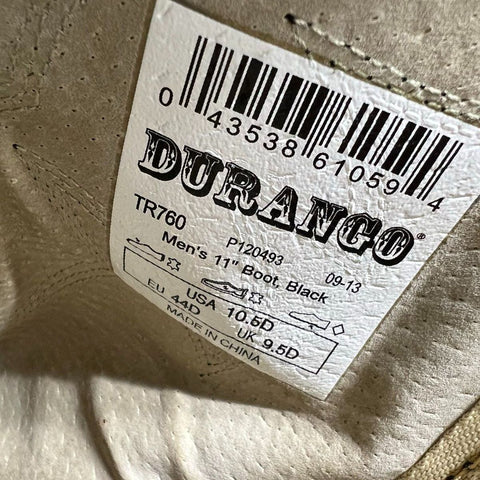 Durango TR760 Black Leather Western Cowboy Boots Men's Size 10.5 D