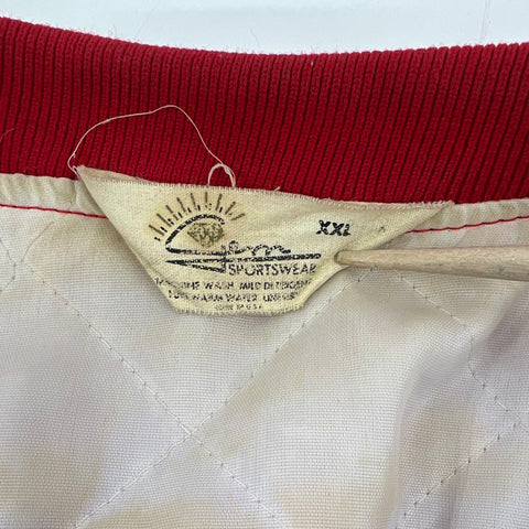 Vintage 80s Nebraska Huskers Quilted Satin Bomber Jacket Tackle Twill Sz XXL