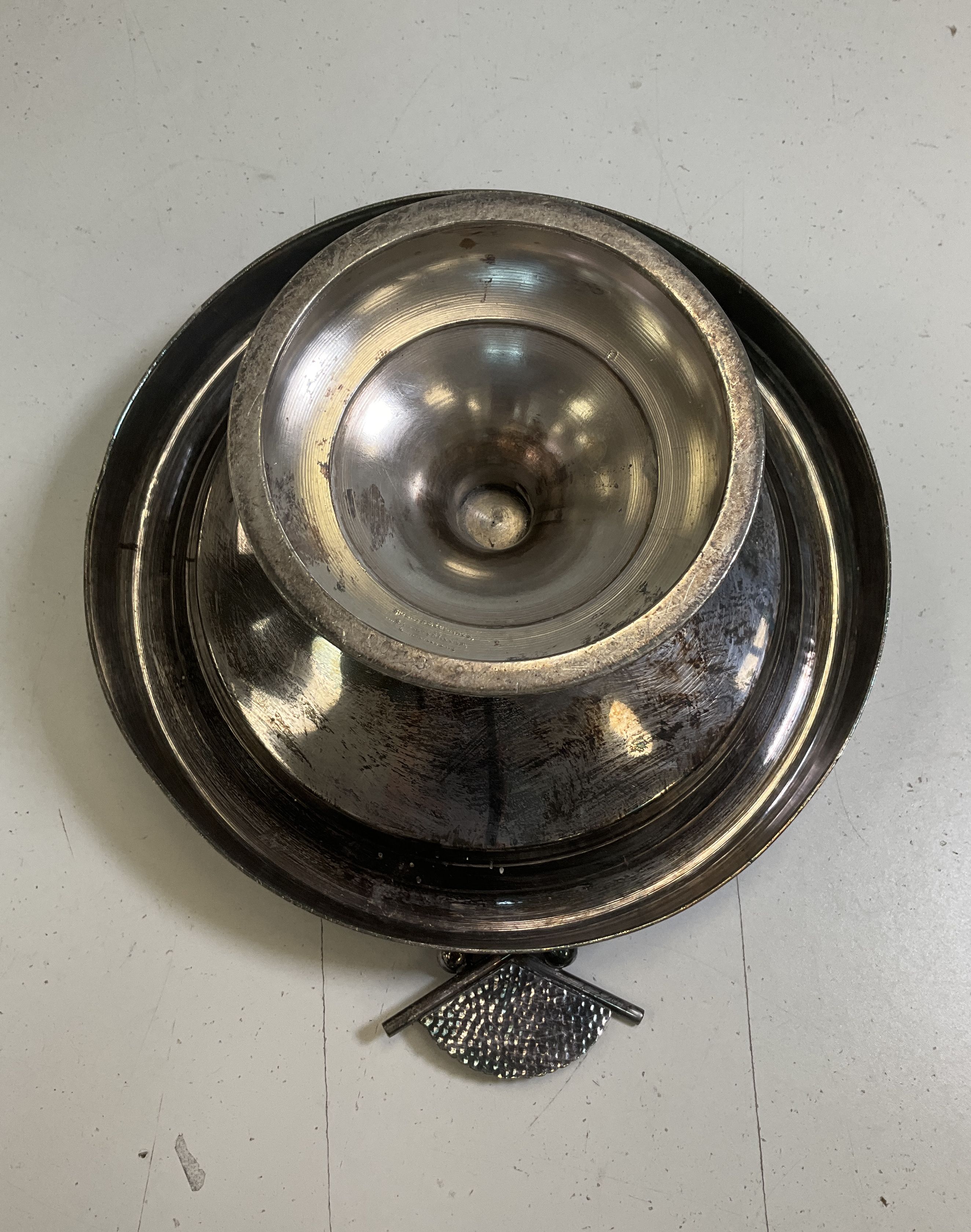 Antique Holmes & Edwards 1013 Silverplate Etched Floral Brides Basket Centerpi