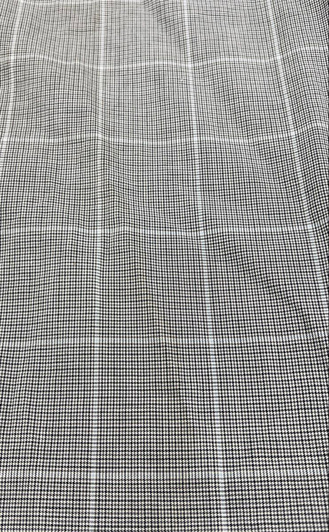 Vintage 90s Burberrys Men's Gray Plaid Houndstooth Cotton Button Up Shirt USA L