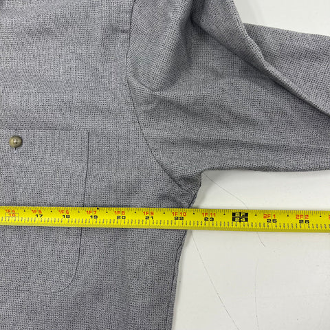 Yves Saint Laurent Gray Vintage Y2K Textured Button Up Shirt Mens 16 32-33
